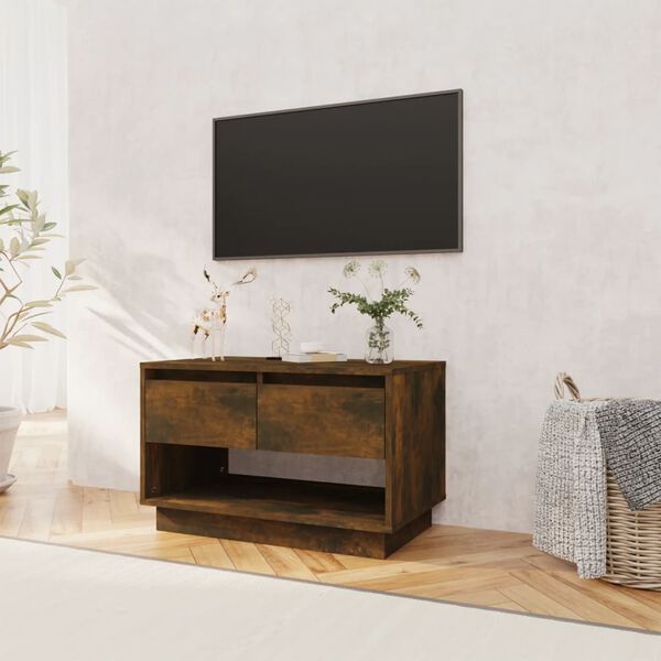 vidaXL TV Cabinet Smoked Oak 70x41x44 cm Engineered Wood