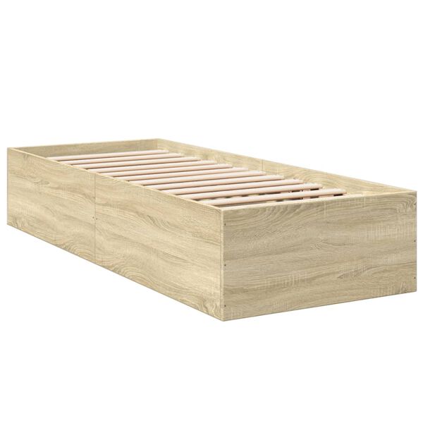 vidaXL Bed Frame without Mattress Sonoma Oak 90x190 cm Single
