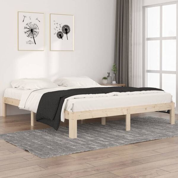vidaXL Bed Frame without Mattress Solid Wood Pine 160x200cm