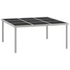 vidaXL Dining Table | Black and grey | Glass | Large | Durable | Dining Table