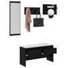 vidaXL Hallway Furniture Set 4 pcs Black Oak Engineered Wood