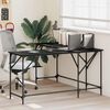 vidaXL Desk Black Oak 149 x 149 x 75 cm Engineered Wood