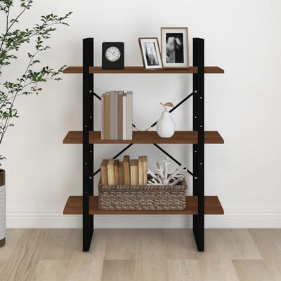 vidaXL Book Cabinet Brown Oak 80x30x105 cm Engineered Wood
