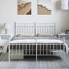 vidaXL Metal Bed Frame without Mattress with Footboard White 135x190cm