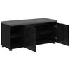 vidaXL Hall Bench with Cushion with Shelf Black Oak 100 x 38 x 46 cm