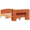 vidaXL Bookcase Bed without Mattress Wax Brown 135x190cm Solid Wood Pine