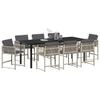 vidaXL Garden Dining Set 9 pcs Light Grey Poly Rattan
