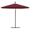 vidaXL Cantilever Garden Parasol with LED Lights and Steel Pole Wine Red