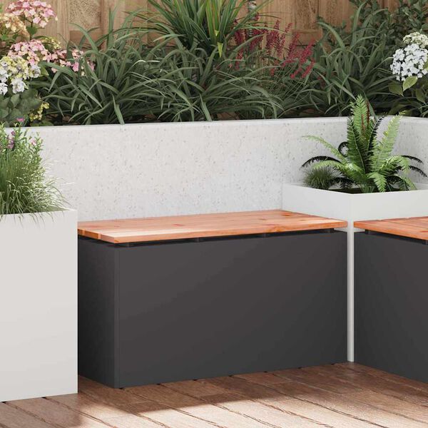 vidaXL Garden Bench Black 80 x 40 x43 cm Steel
