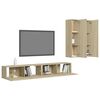 vidaXL 4 Piece TV Cabinet Set Sonoma Oak Engineered Wood