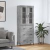 vidaXL Highboard Concrete Grey 69.5x34x180 cm Engineered Wood