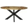 vidaXL Dining Table Black oak 160 x 160 x 76 cm Rough mango wood