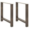 vidaXL Dining Table Legs Natural Steel 2 pcs 80x(72-73) cm Steel