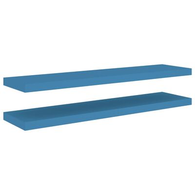 vidaXL Floating Wall Shelves 2 pcs Blue 90x23.5x3.8 cm MDF