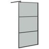 vidaXL Walk-in Shower Wall 115x195cm Dark ESG Glass Black