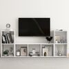 vidaXL 3 Piece TV Cabinet Set High Gloss White Engineered Wood