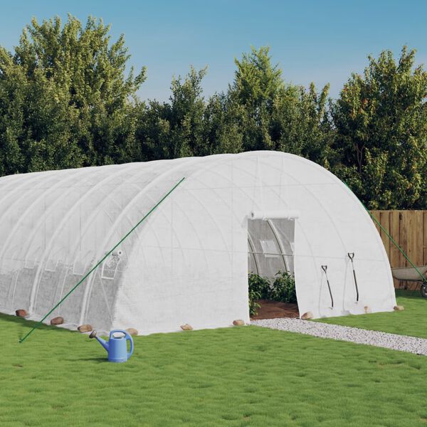 vidaXL Greenhouse with Steel Frame White 36 m&sup2; 6x6x2.85 m