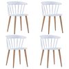 vidaXL Dining Chairs 4 pcs White Plastic