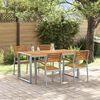 vidaXL Garden Dining Set 5 pcs Grey Solid Acacia Wood