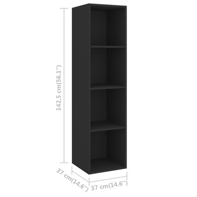 vidaXL Wall-mounted TV Cabinets 2 pcs Black Engineered Wood