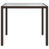 vidaXL Garden Table 90x90x75 cm Tempered Glass and Poly Rattan Brown