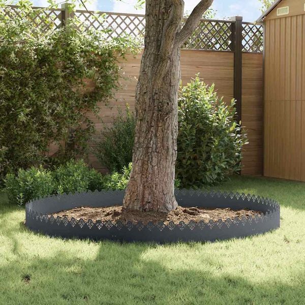 vidaXL Lawn Edgings 20 pcs Anthracite 103 x 0.05 x 22 cm Steel