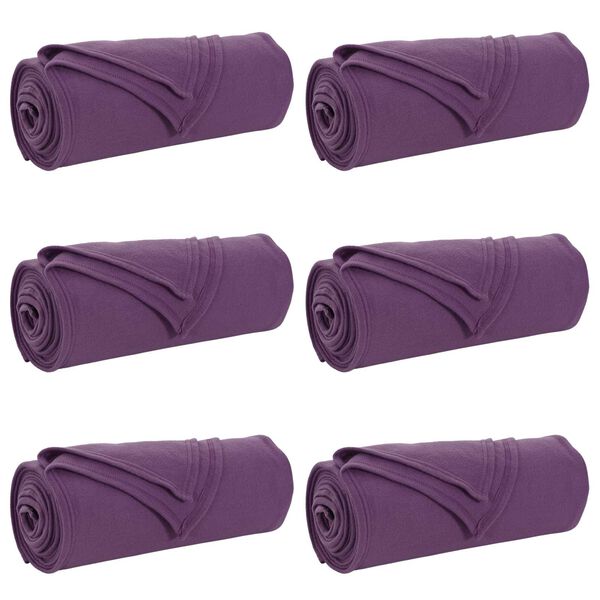 vidaXL Throw Blankets 6 pcs Purple 270 x 240 cm Fleece