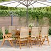 vidaXL Reclining Garden Chairs 8 pcs Beige Poly Rattan and Solid Wood