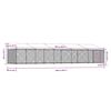 vidaXL Dog Cage with Roof and Door Grey 10x2x2 m Galvanised Steel
