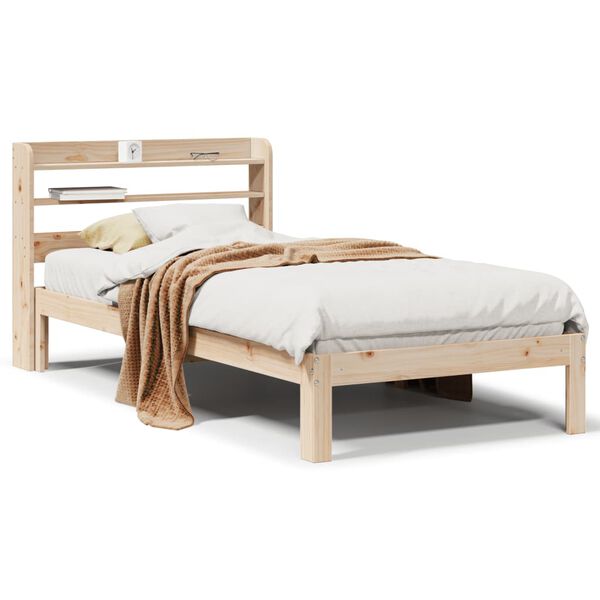 vidaXL Bed Frame with Headboard without Mattress 100x200 cm