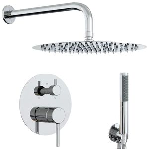 vidaXL Concealed Shower System (Round) Silver Stainless Steel 201