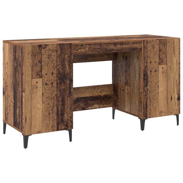 vidaXL Desk with Storage Old Wood 140 x 50 x 75 cm Engineered Wood