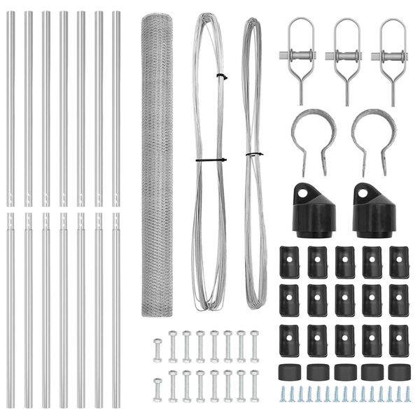 vidaXL Fence Post Silver 10 x 1.5 m (25 mm mesh) Steel