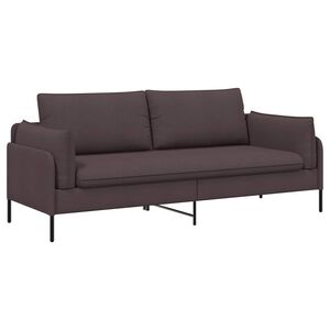 vidaXL 3-Seater Sofa Dark Brown 222 x 81 x 89 cm Fabric
