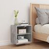 vidaXL Bedside Cabinet with LED Lights Wall-mounted Concrete Grey