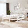 vidaXL Bed Frame without Mattress White Super King Solid Wood