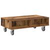 vidaXL Side Table with Wheels Old Wood 90 x 50 x 30 cm Engineered Wood