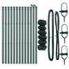 vidaXL Fence Post Green 25 x 0.6 m (60 x 60 mm mesh) Steel and PVC