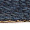 vidaXL Braided Rug Reversible Navy Blue and Natural 90 cm Jute Round