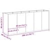 vidaXL Planter White 200x40x80 cm Cold-rolled Steel