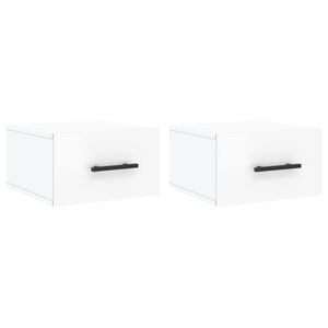 vidaXL Wall-mounted Bedside Cabinets 2 pcs High Gloss White 35x35x20 cm