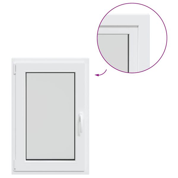 vidaXL Basement Window "RISOR" 60x100 cm Tilt&Turn DIN Left White
