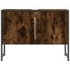 vidaXL Bathroom Sink Cabinet Smoked Oak 80x33x60 cm Engineered Wood
