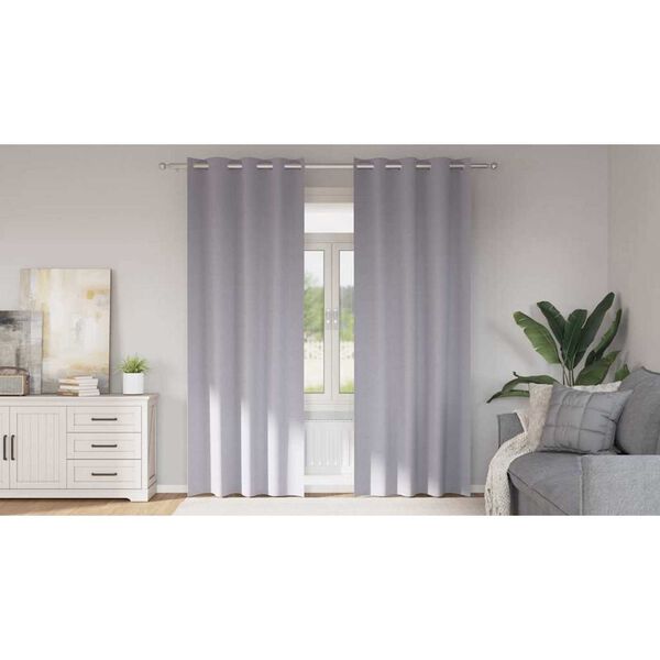 vidaXL Blackout Curtains with Rings 2 pcs Metal Grey 225 x 140 cm