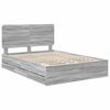 vidaXL Bed Frame with Drawer Grey Sonoma 160 x 200 cm Engineer Wood