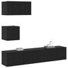 vidaXL TV Cabinet Set Wall-mounted 3 pcs Black Oak Engineered Wood
