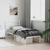vidaXL Metal Bed Frame without Mattress with Headboard White 75x190cm