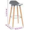 vidaXL Bar Stools 2 pcs Grey
