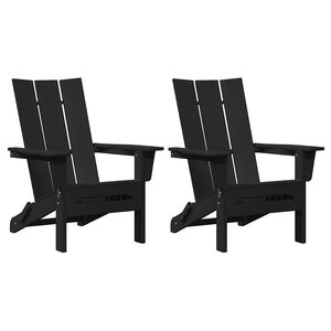 vidaXL Garden Chair 2 pcs Black Polyethylene