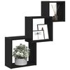 vidaXL Wall Cube Shelves Black Oak 68x15x68 cm Engineered Wood